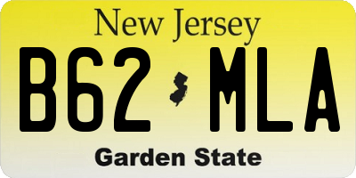 NJ license plate B62MLA