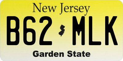 NJ license plate B62MLK