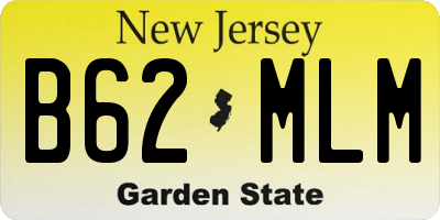 NJ license plate B62MLM