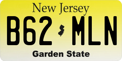 NJ license plate B62MLN
