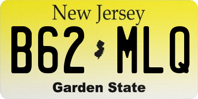 NJ license plate B62MLQ