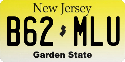 NJ license plate B62MLU