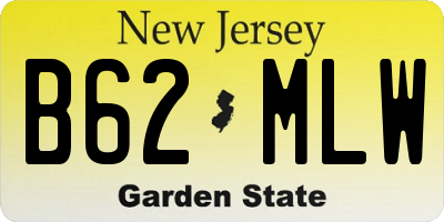 NJ license plate B62MLW