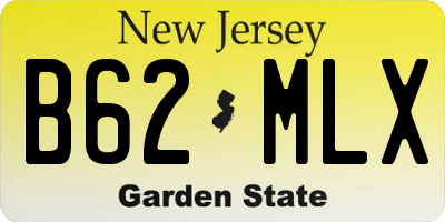 NJ license plate B62MLX