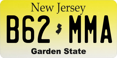 NJ license plate B62MMA