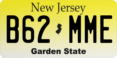 NJ license plate B62MME