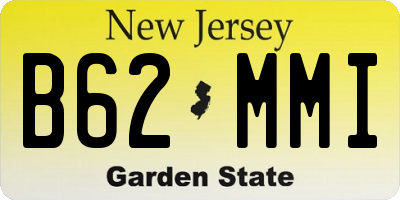 NJ license plate B62MMI