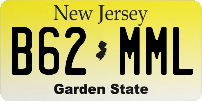 NJ license plate B62MML