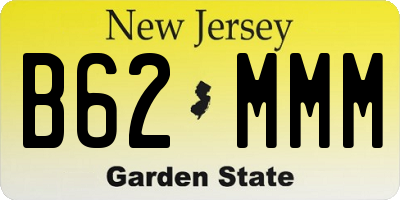 NJ license plate B62MMM