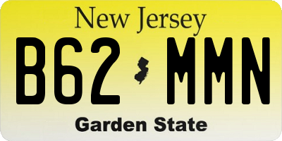 NJ license plate B62MMN