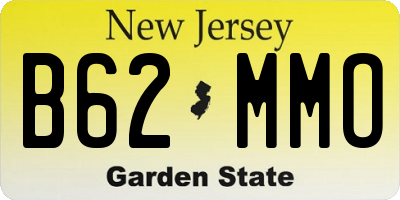 NJ license plate B62MMO