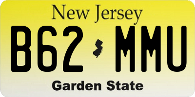 NJ license plate B62MMU