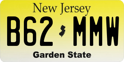 NJ license plate B62MMW