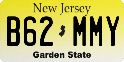 NJ license plate B62MMY