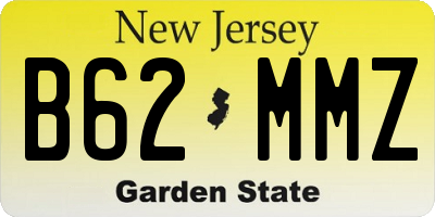 NJ license plate B62MMZ