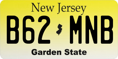 NJ license plate B62MNB