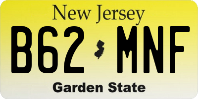 NJ license plate B62MNF