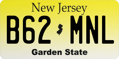 NJ license plate B62MNL