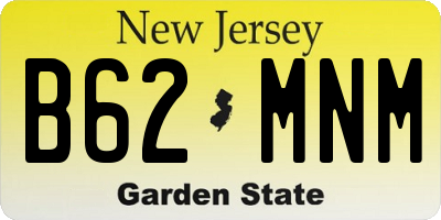 NJ license plate B62MNM
