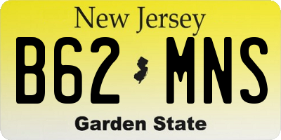 NJ license plate B62MNS