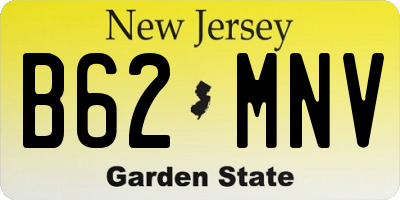 NJ license plate B62MNV