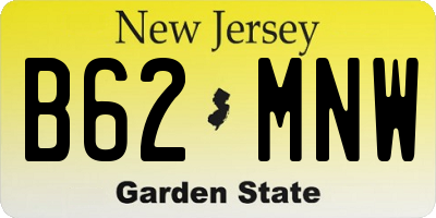 NJ license plate B62MNW