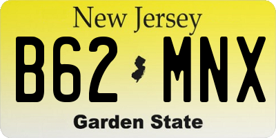 NJ license plate B62MNX