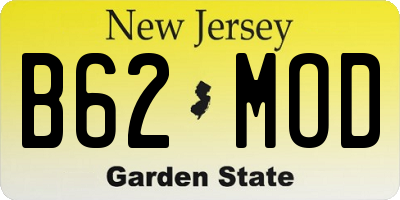 NJ license plate B62MOD