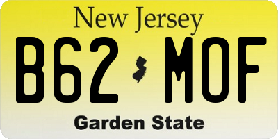 NJ license plate B62MOF