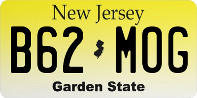 NJ license plate B62MOG