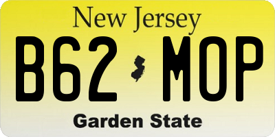 NJ license plate B62MOP