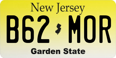 NJ license plate B62MOR