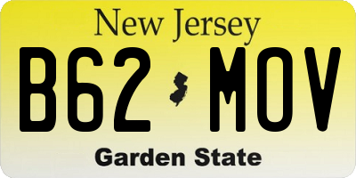 NJ license plate B62MOV