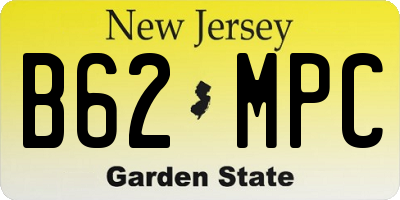 NJ license plate B62MPC