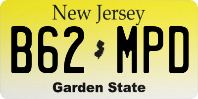 NJ license plate B62MPD