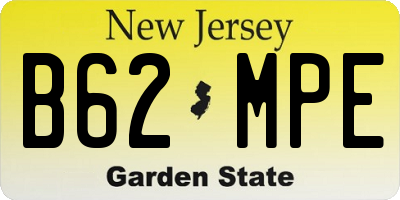 NJ license plate B62MPE