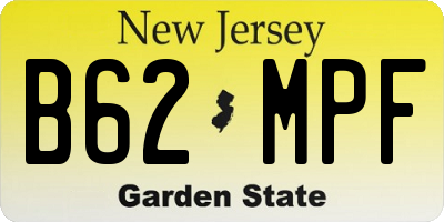NJ license plate B62MPF