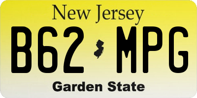 NJ license plate B62MPG