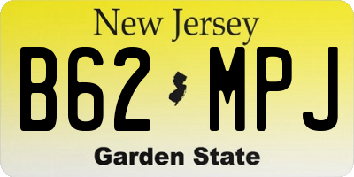 NJ license plate B62MPJ