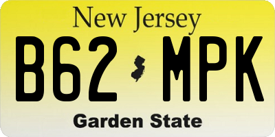 NJ license plate B62MPK