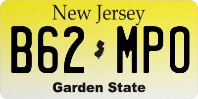 NJ license plate B62MPO