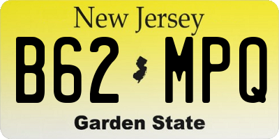 NJ license plate B62MPQ