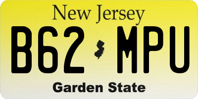 NJ license plate B62MPU