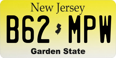 NJ license plate B62MPW
