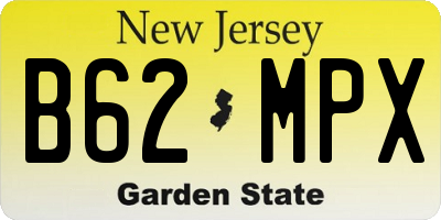 NJ license plate B62MPX