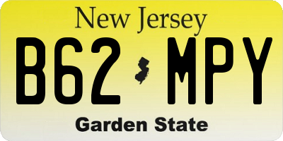 NJ license plate B62MPY