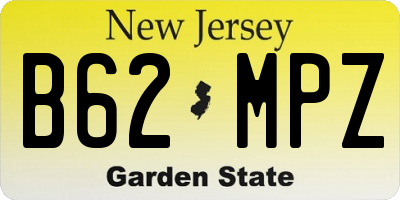 NJ license plate B62MPZ