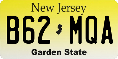 NJ license plate B62MQA
