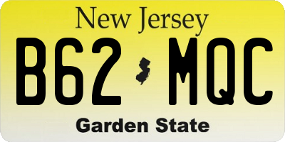 NJ license plate B62MQC
