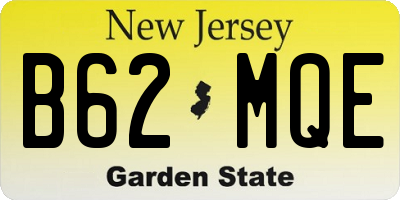 NJ license plate B62MQE